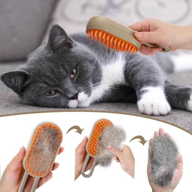 Cat Dog Pet Spray Massage Brush One Button Steam Spray Folding Rotatable Floating Hair Bath Hair Removal Brush Comb dog brush