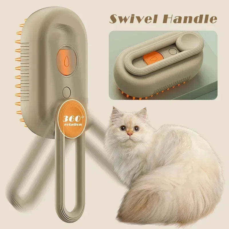 Cat Dog Pet Spray Massage Brush One Button Steam Spray Folding Rotatable Floating Hair Bath Hair Removal Brush Comb dog brush