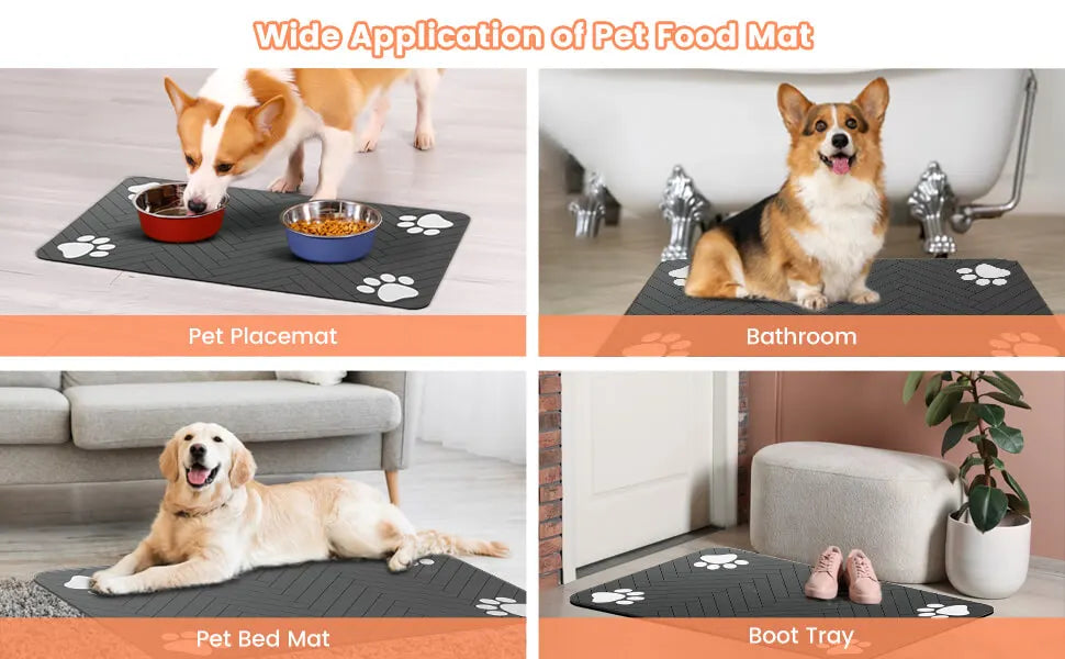 Pet Placemat Dog Food bowl Mat Drinking Feeding Placemat For Dog Cat Quick Dry Mat Waterproof Pet Bowl Pad Feeder Mats