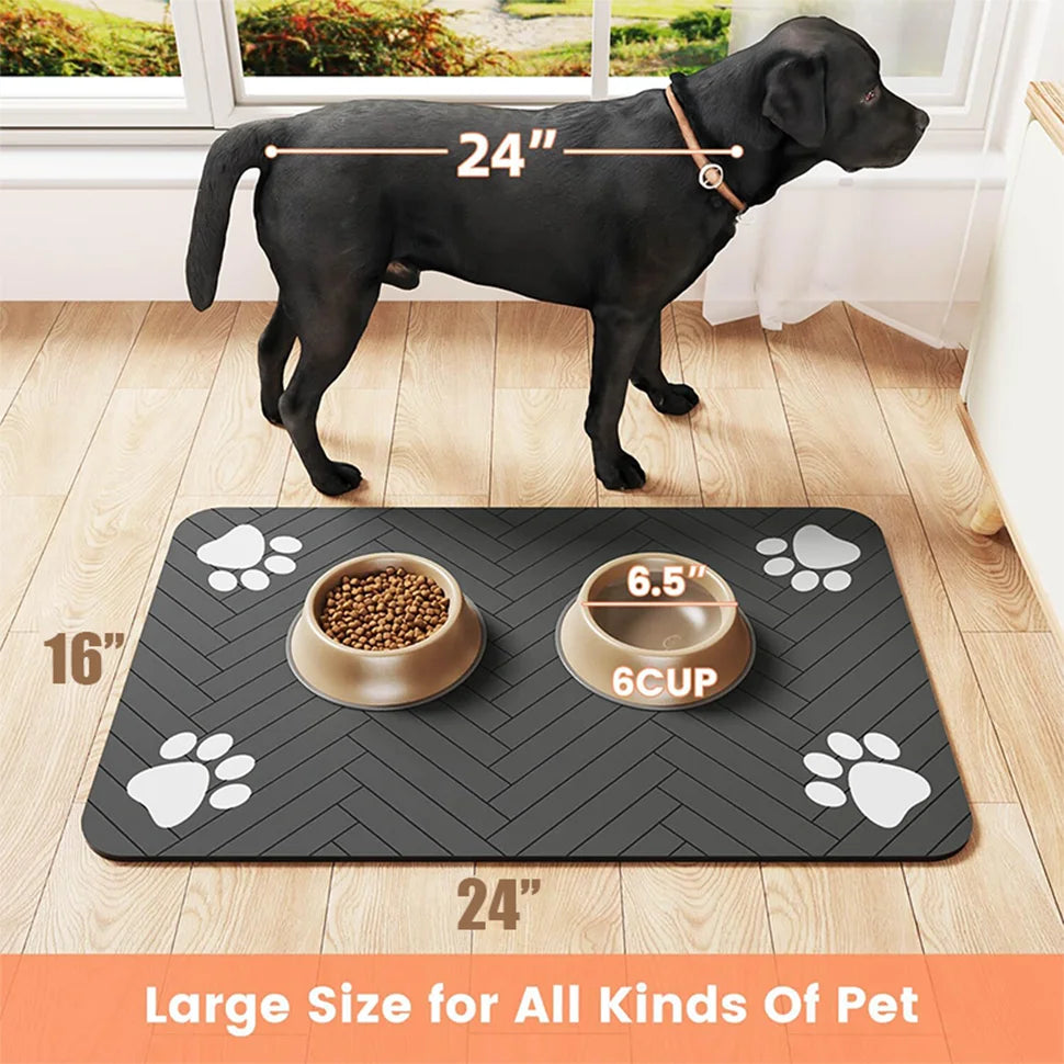 Pet Placemat Dog Food bowl Mat Drinking Feeding Placemat For Dog Cat Quick Dry Mat Waterproof Pet Bowl Pad Feeder Mats