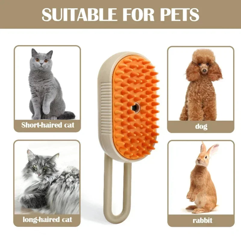 Cat Dog Pet Spray Massage Brush One Button Steam Spray Folding Rotatable Floating Hair Bath Hair Removal Brush Comb dog brush